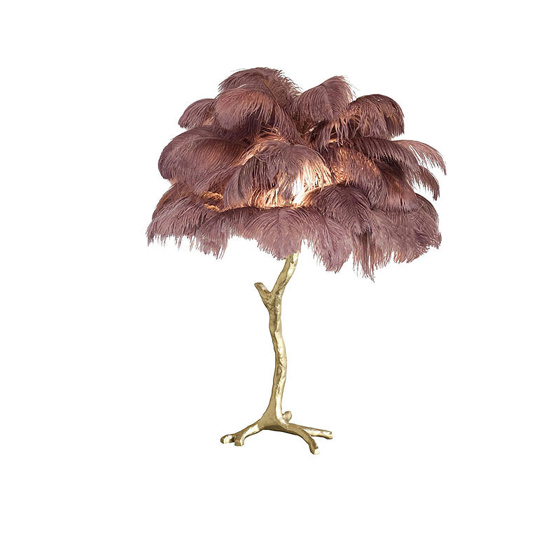 Colorful Ostrich Feather Table Lamp - Cueteks