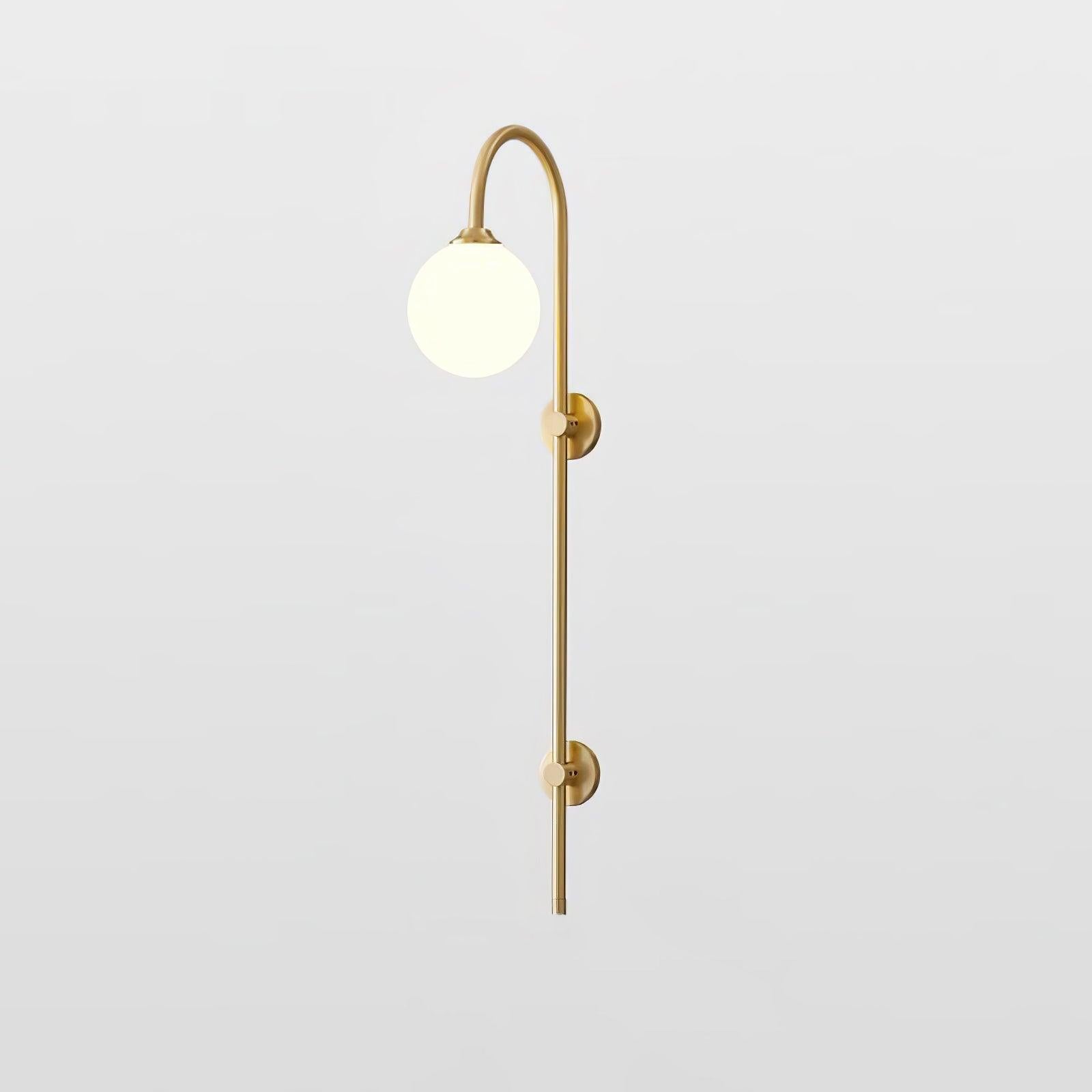 Brass Globe Arm Wall Sconce - Cueteks
