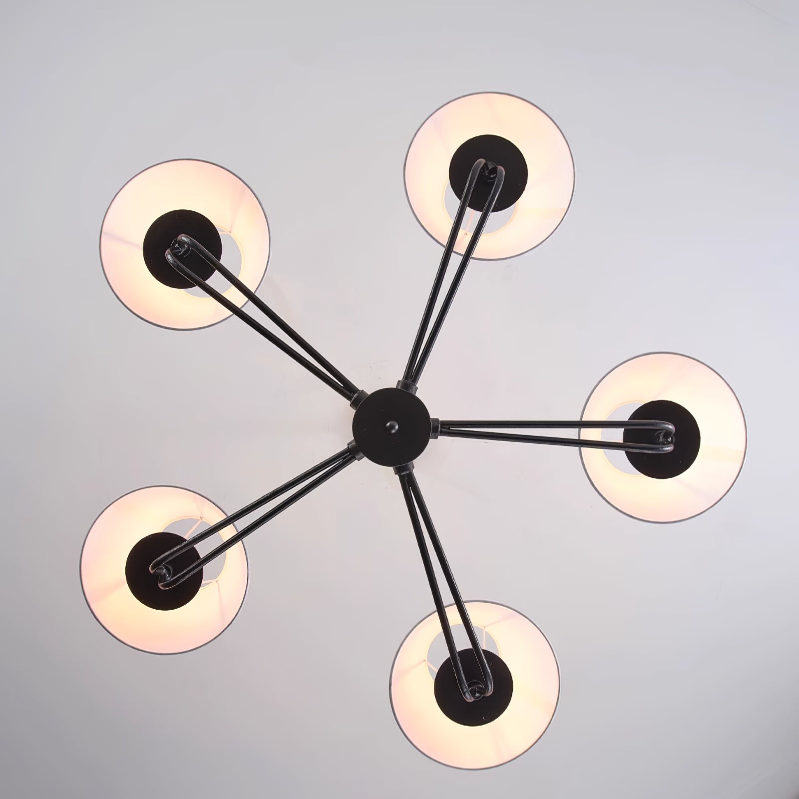 Iron Fabric Shade Chandelier - Cueteks