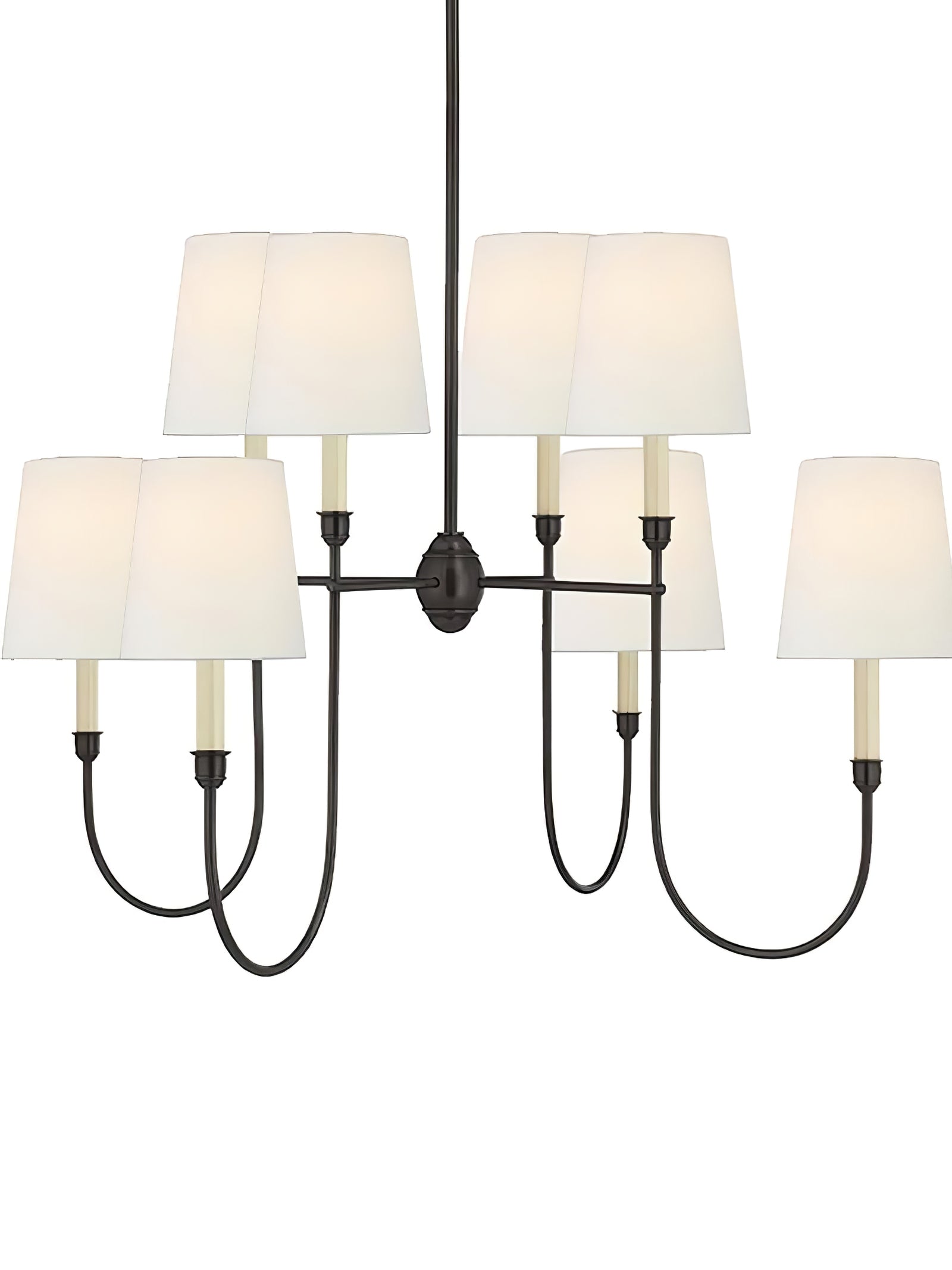 Vendome Gold Fabric Shade Chandelier - Cueteks