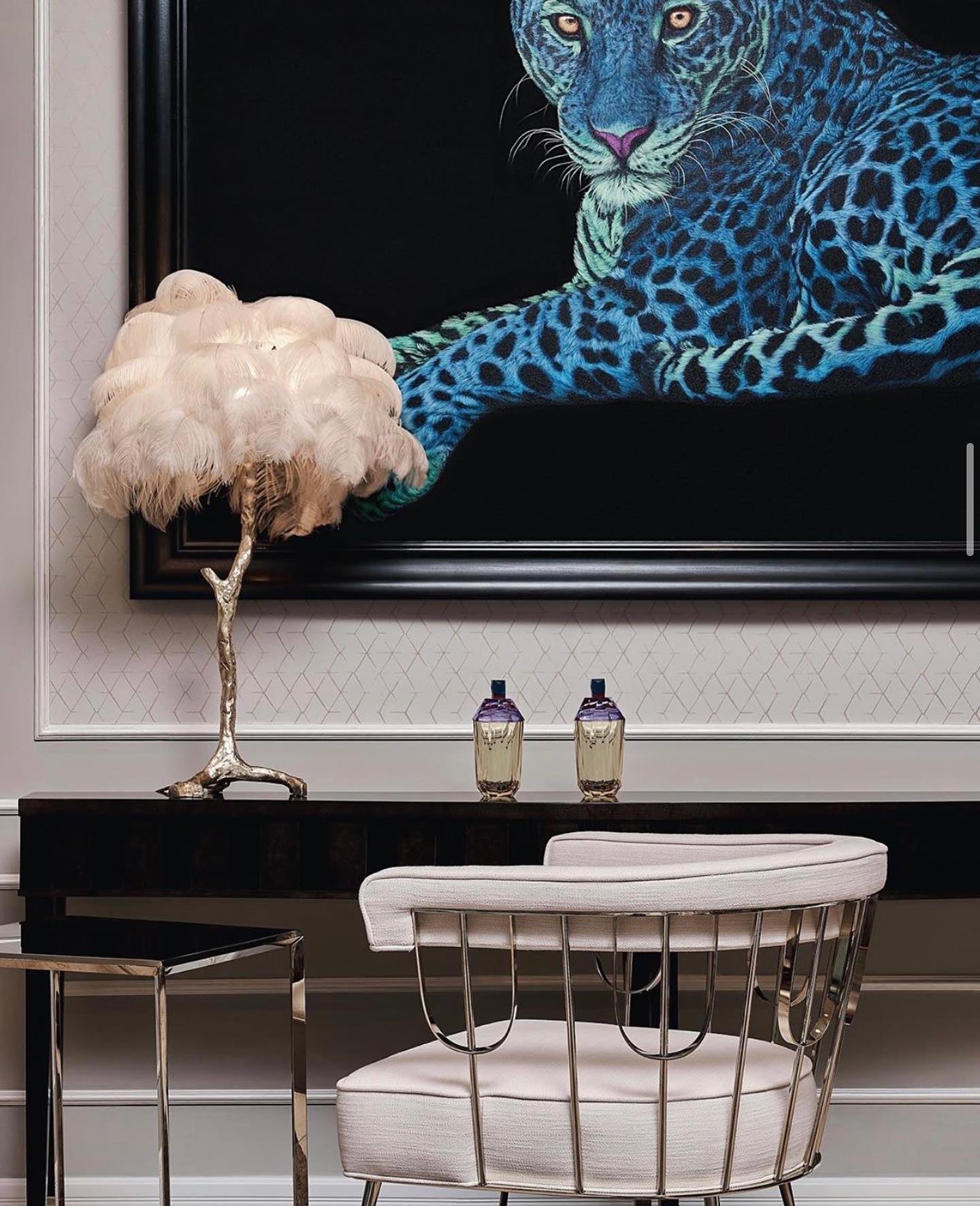 Colorful Ostrich Feather Table Lamp - Cueteks
