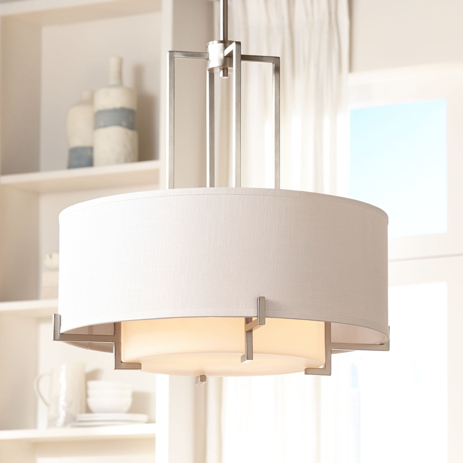 Concentric Shade Layered Fabric Pendant Lamp - Cueteks