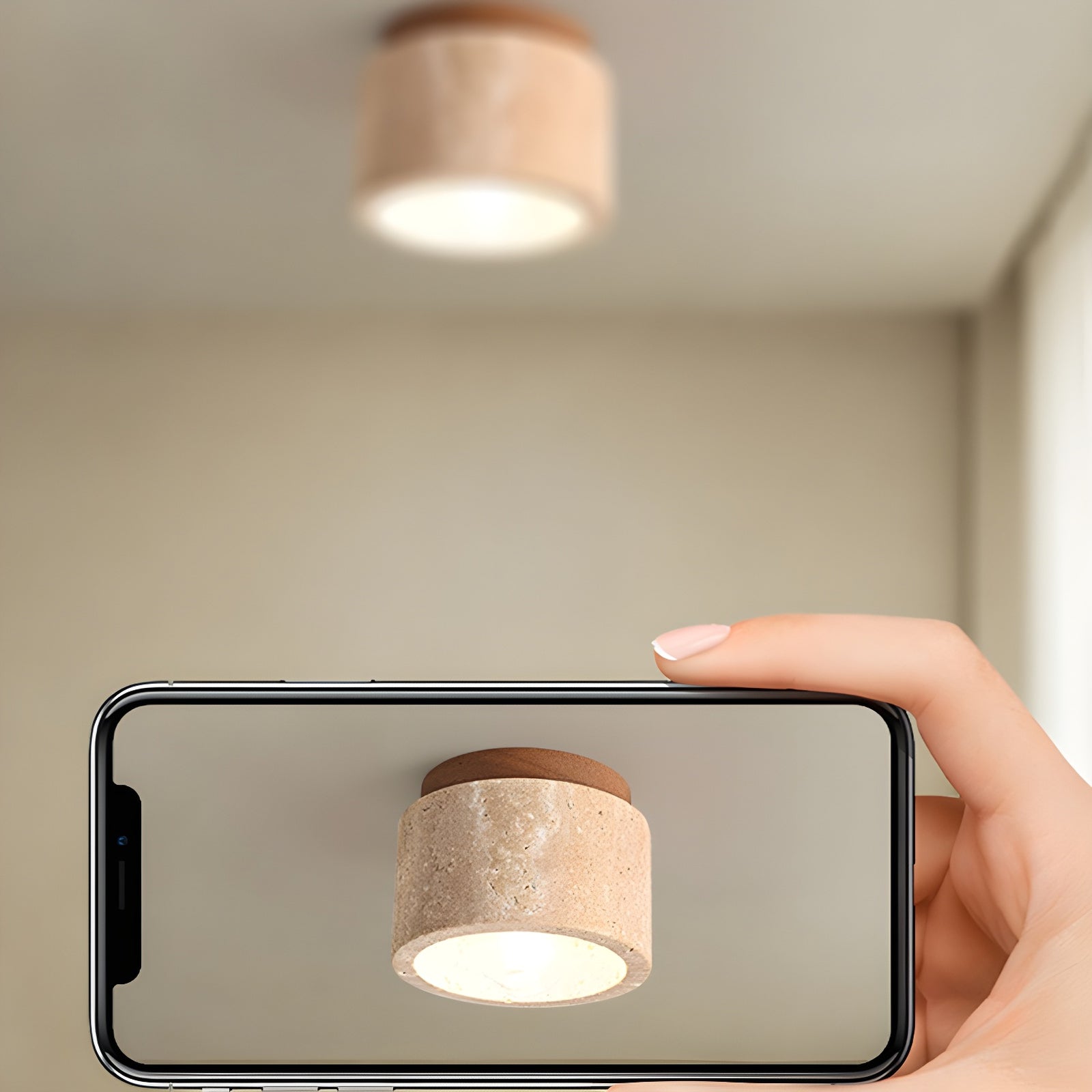 Minimalist Rustic Stone Ceiling Light - Cueteks