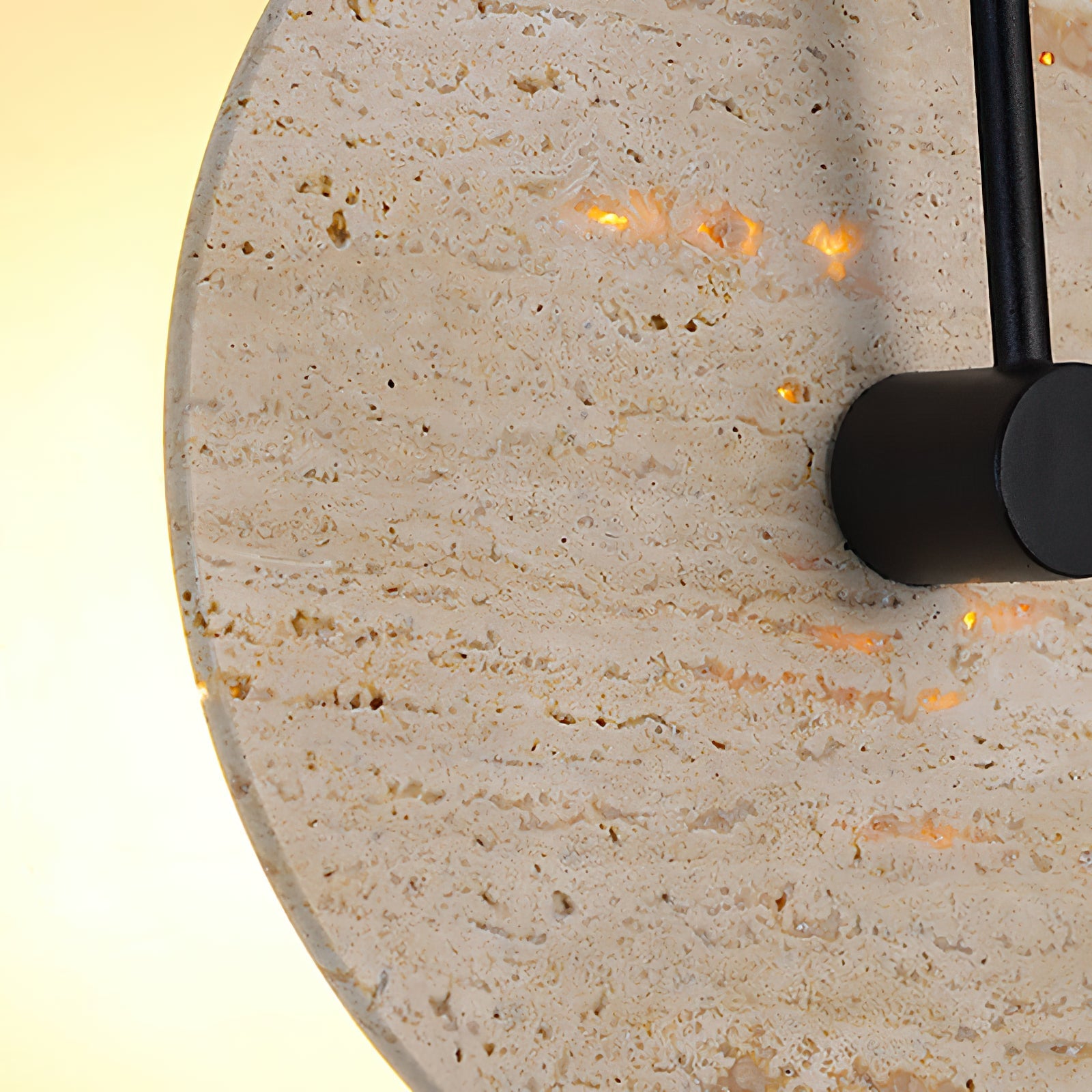Minimalist Circular Travertine Wall Sconce - Cueteks