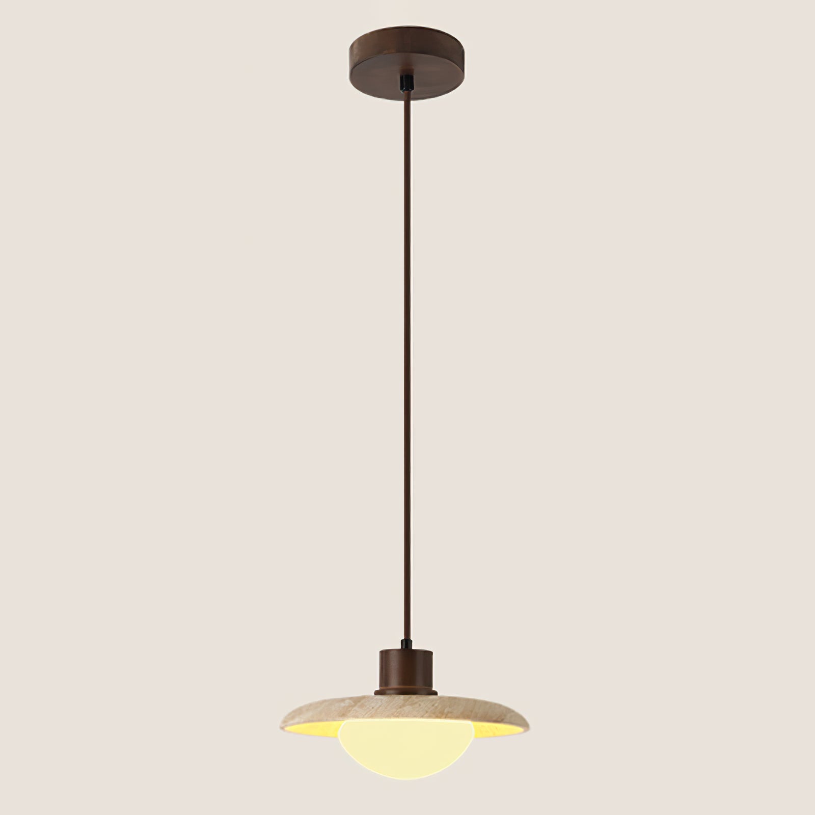 Japanese Modern Travertine Hanging Light - Cueteks