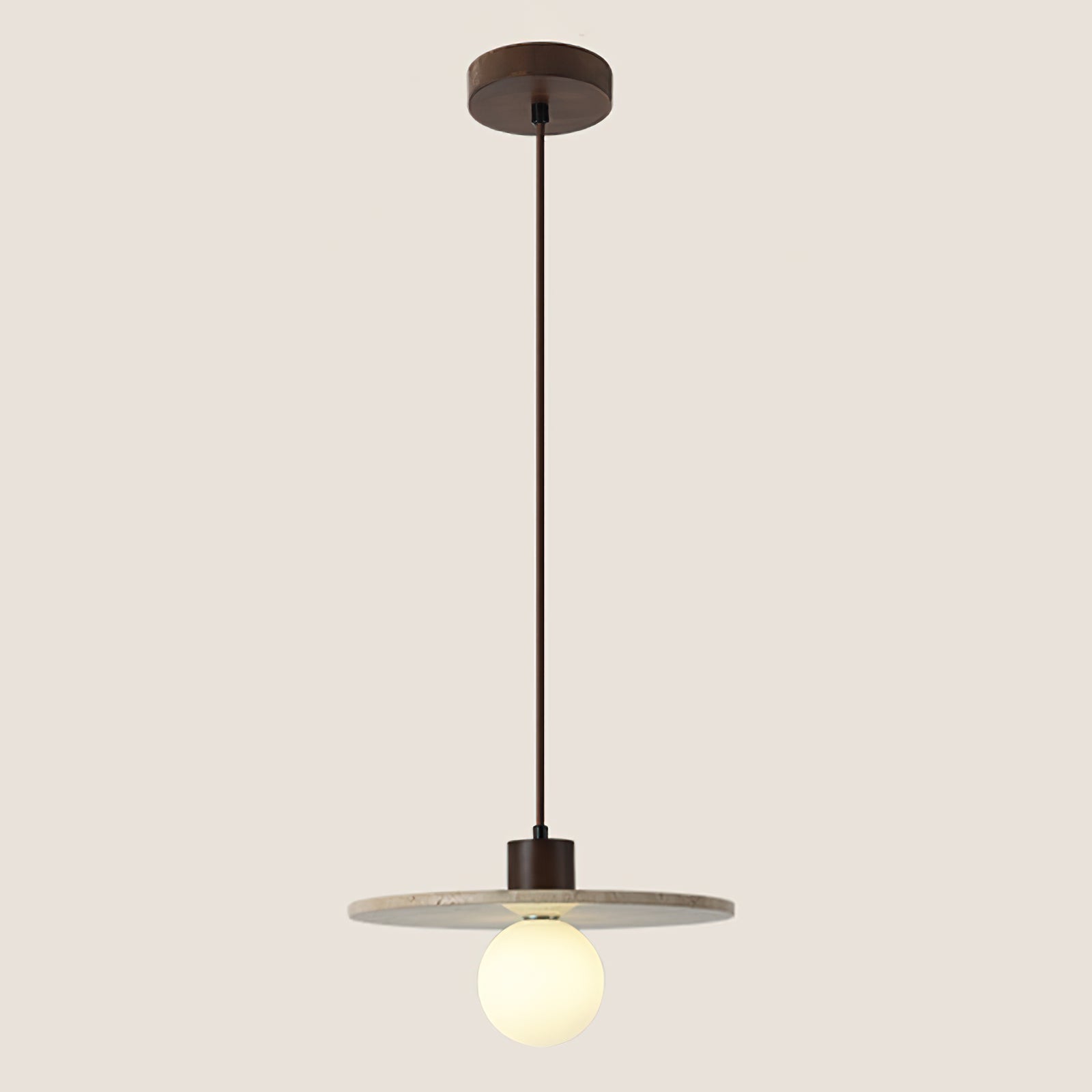 Zen Travertine Disc Pendant Light - Cueteks