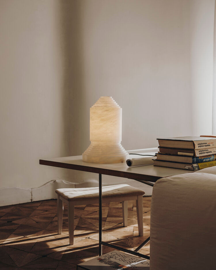 Alabaster Pyramid Table Light - Cueteks