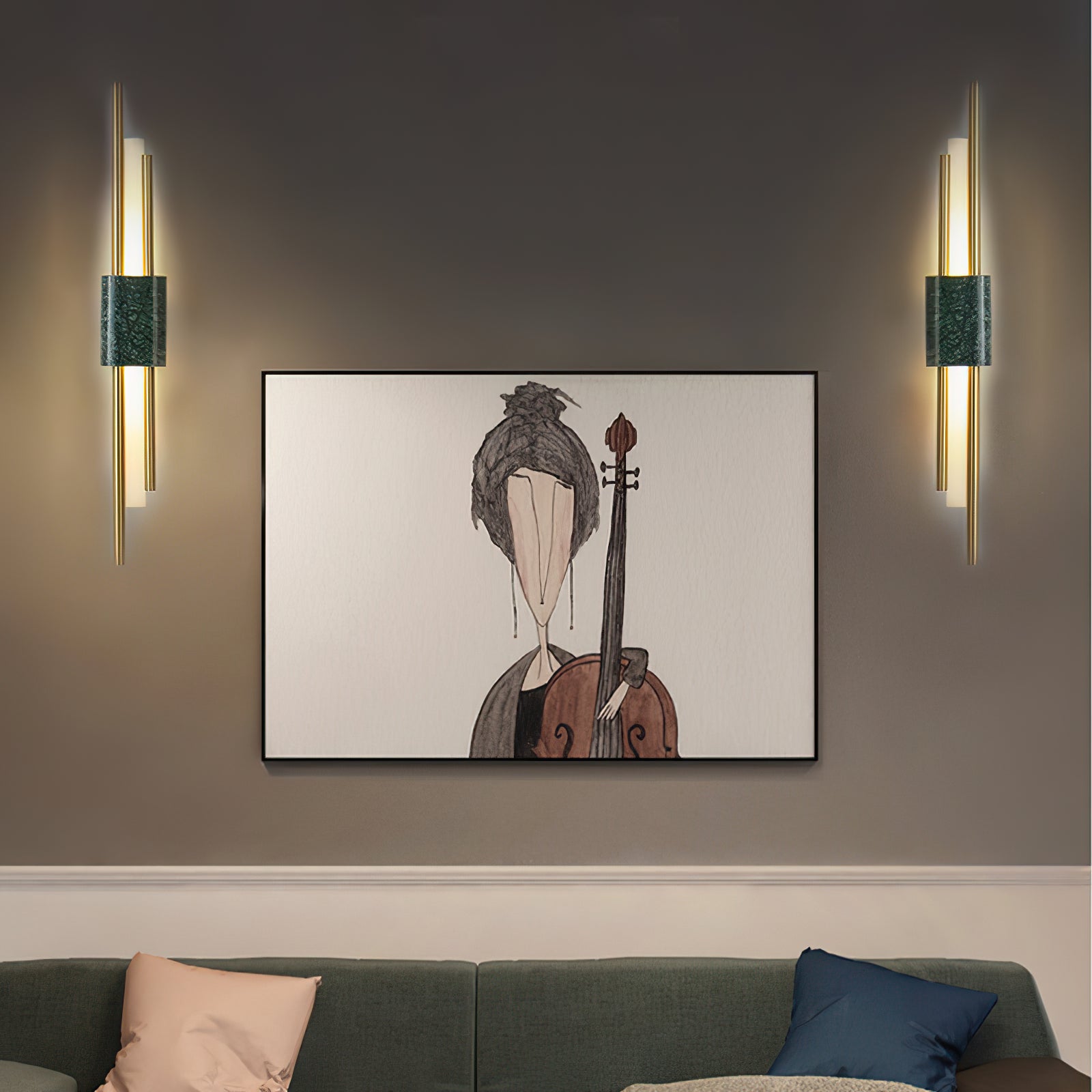 Bert Frank Tanto Marble Linear Wall Light - Cueteks