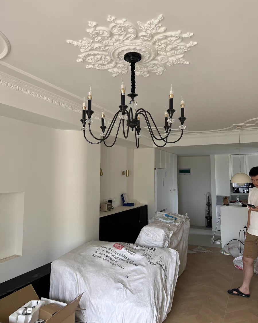 Vintage Iron Scroll Chandelier - Cueteks