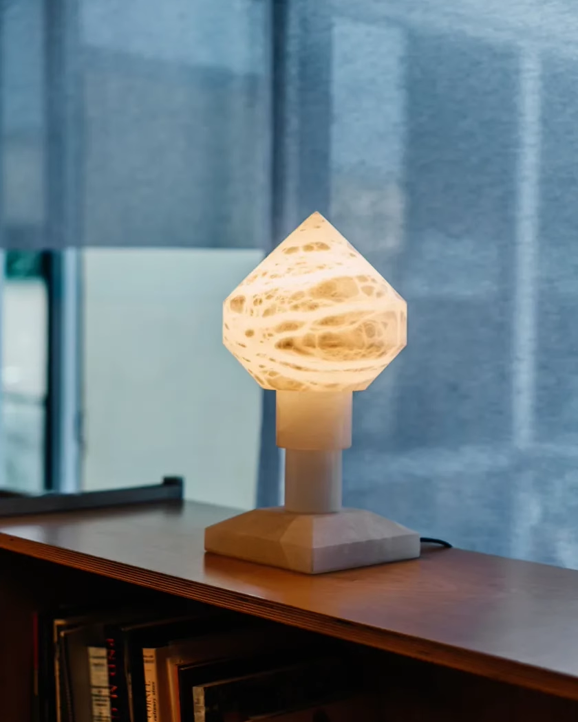 Alabaster Pyramid Table Light - Cueteks
