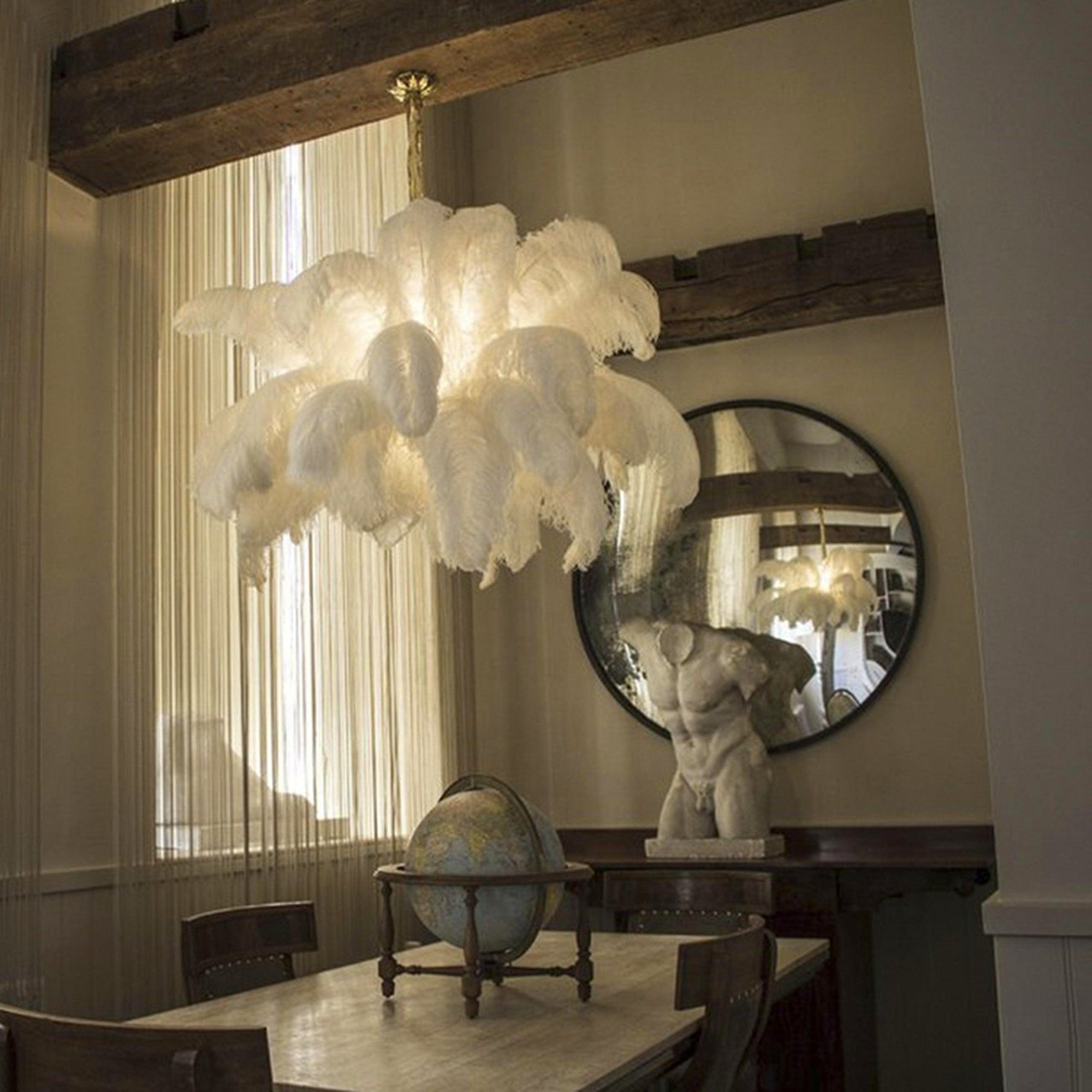 Colorful Ostrich Feather Chandelier - Cueteks