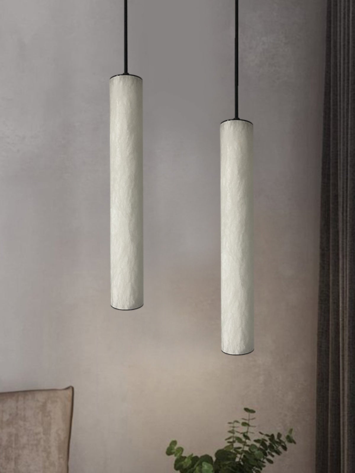 Slim Alabaster Cylinder Pendant Light - Cueteks