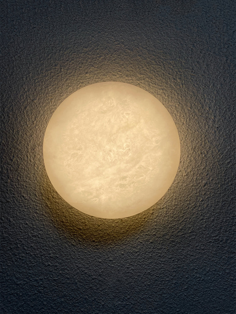 Lunar Glow Alabaster Wall Light - Cueteks