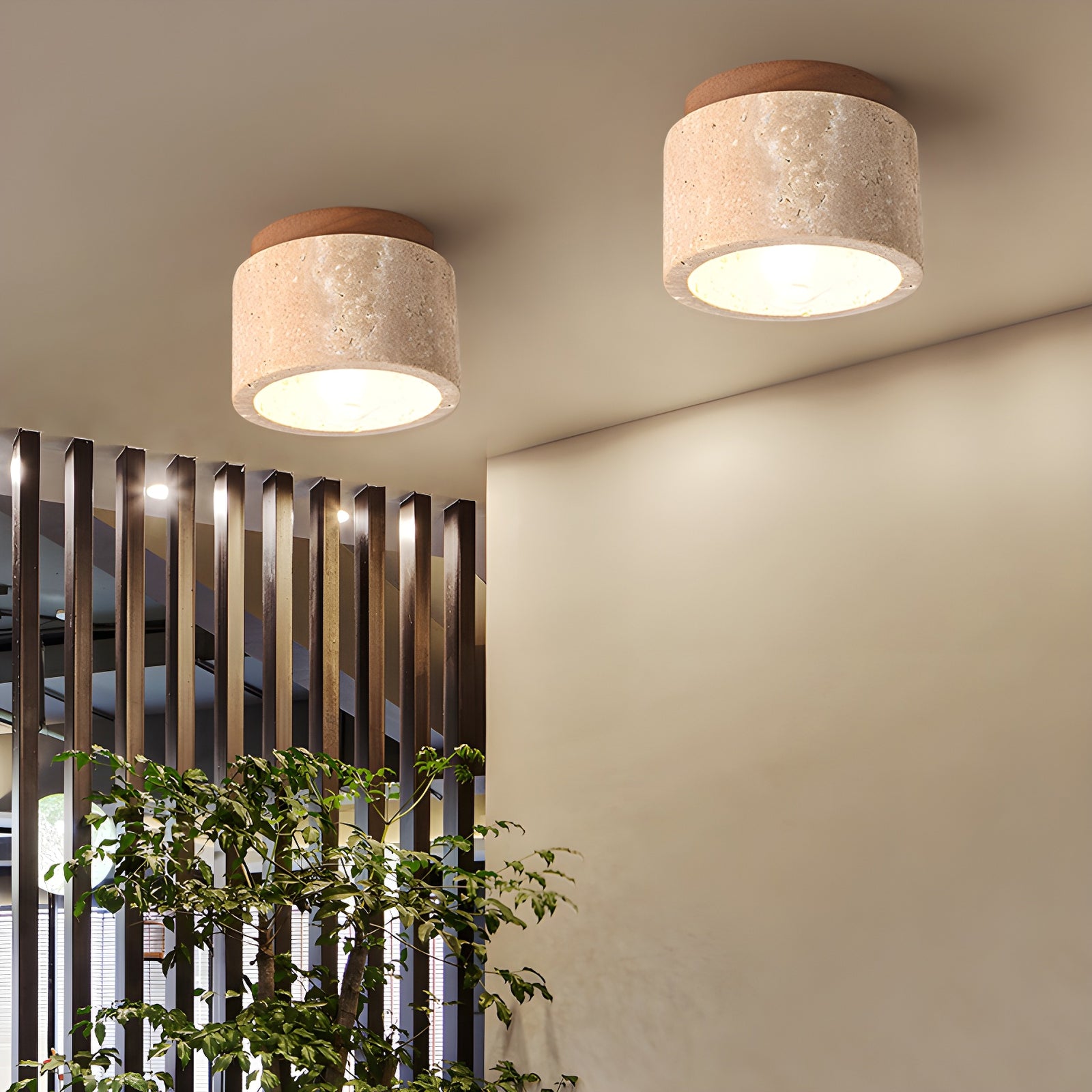 Minimalist Rustic Stone Ceiling Light - Cueteks