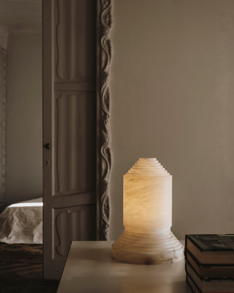 Alabaster Pyramid Table Light - Cueteks