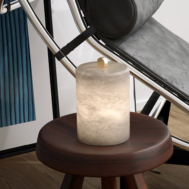 Cylindrical Alabaster Table Lamp - Cueteks