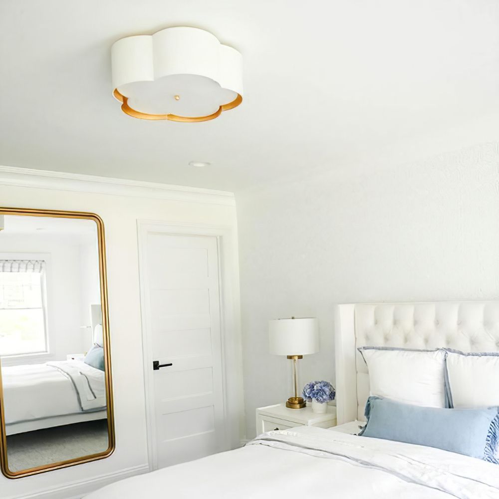 Scalloped Gold Trim Ceiling Light - Cueteks