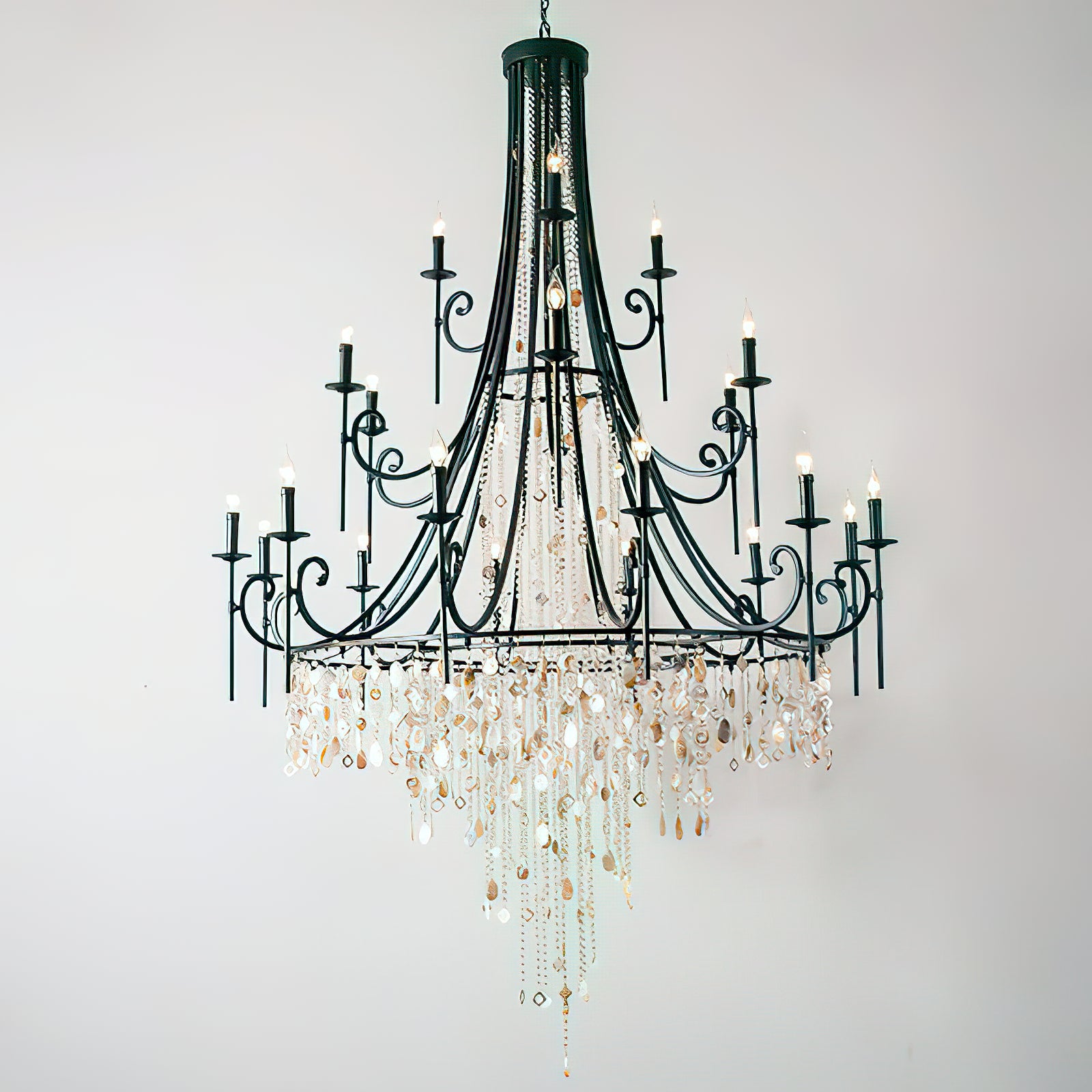 Tatum Lux American Shell Crystal Chandelier - Cueteks