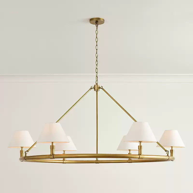 Black Metal Ring Chandelier with Cone Shades - Cueteks