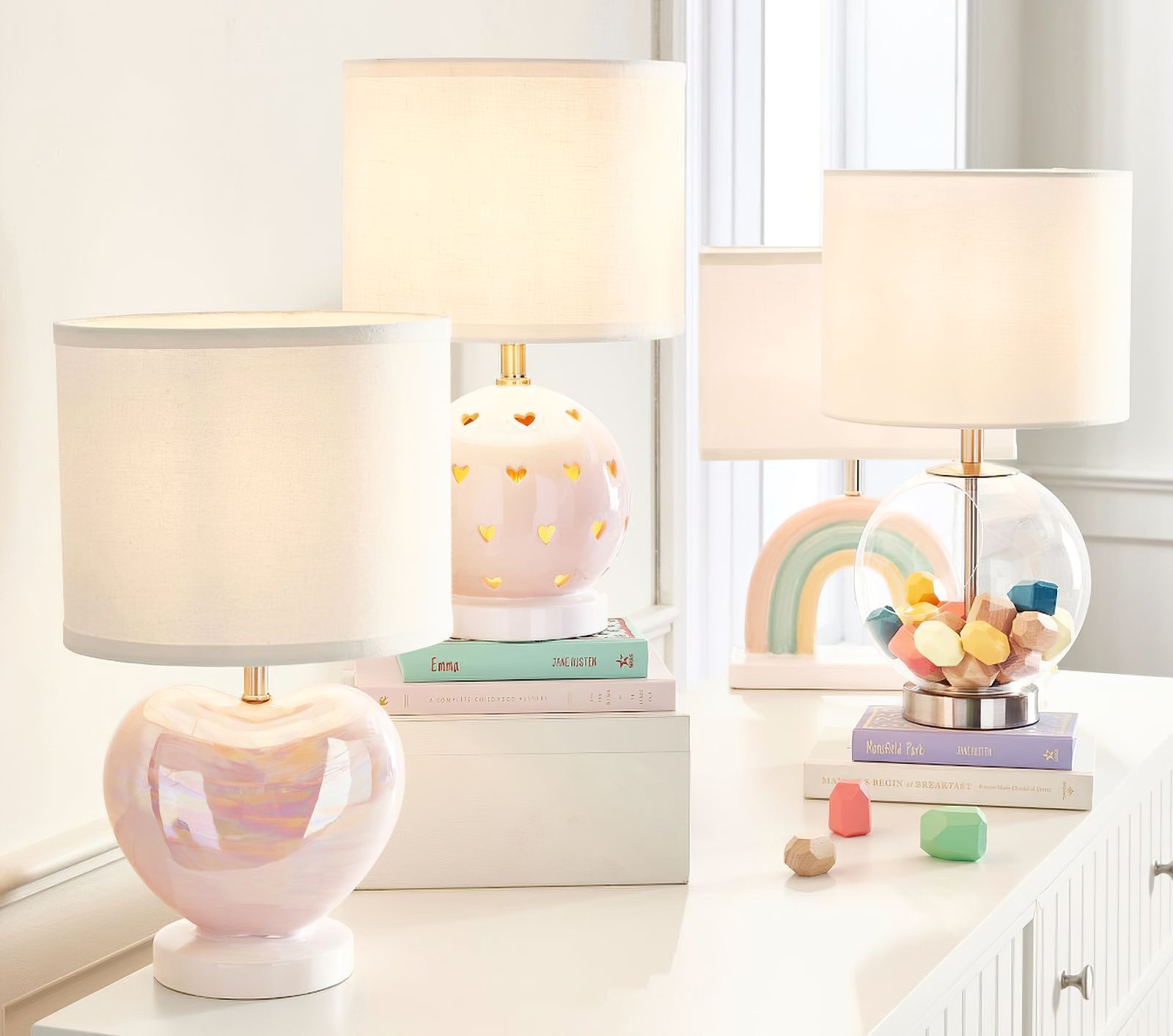 Pearlescent Heart Shape Table Lamp - Cueteks