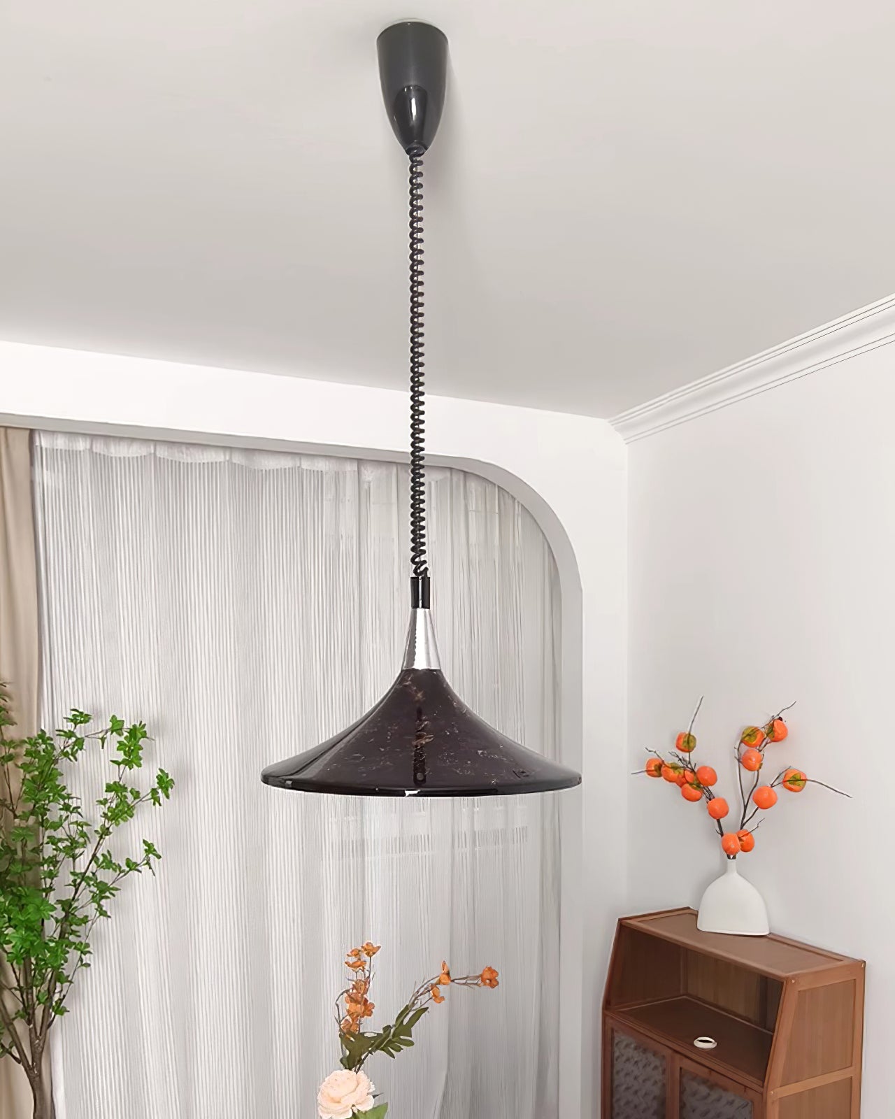 Vintage painted adjustable Pendant Light - Cueteks