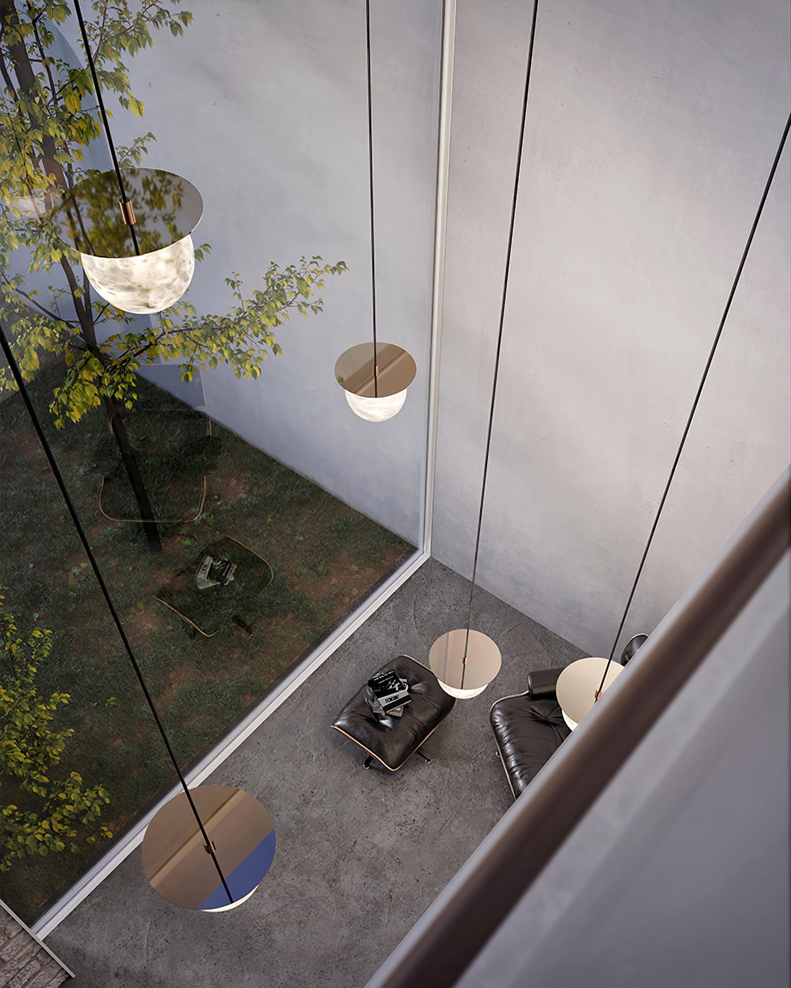 Disc Alabaster Pendant Light - Cueteks