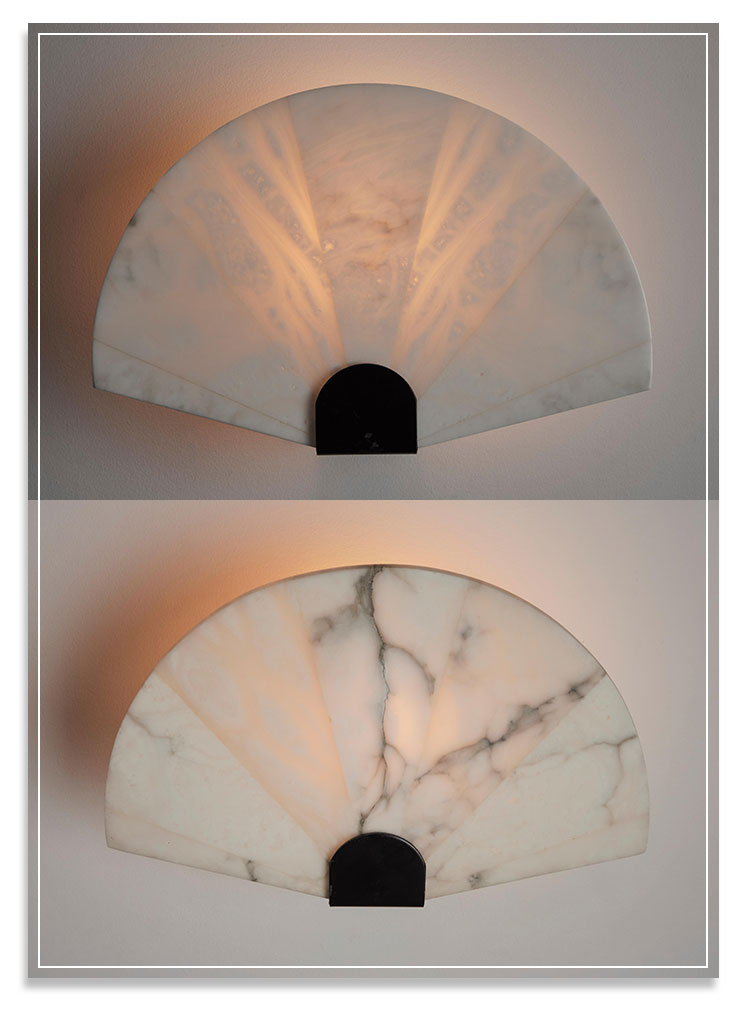Fan-Shaped Alabaster Wall Light - Cueteks