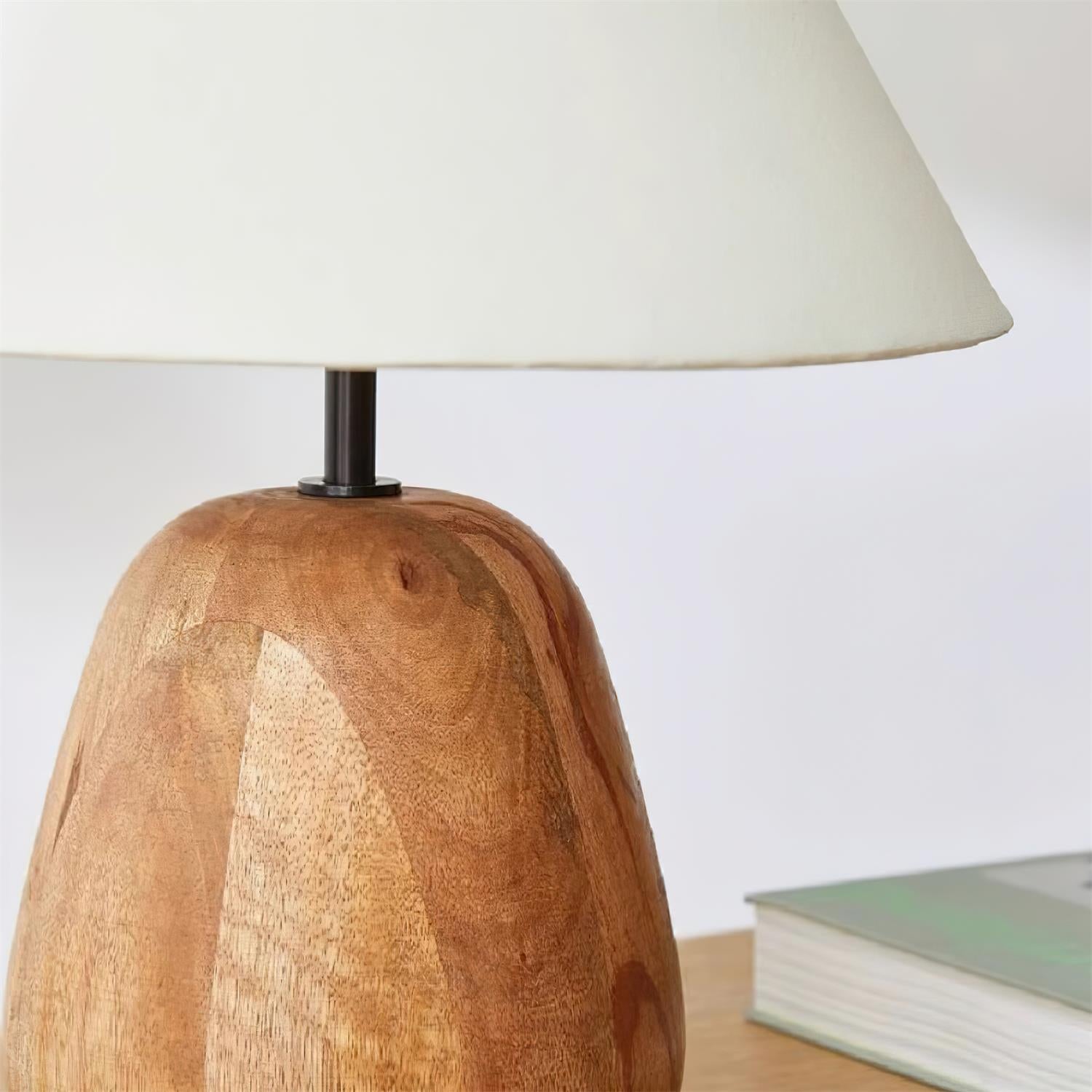 Grooved Country Wood Table Lamp - Cueteks