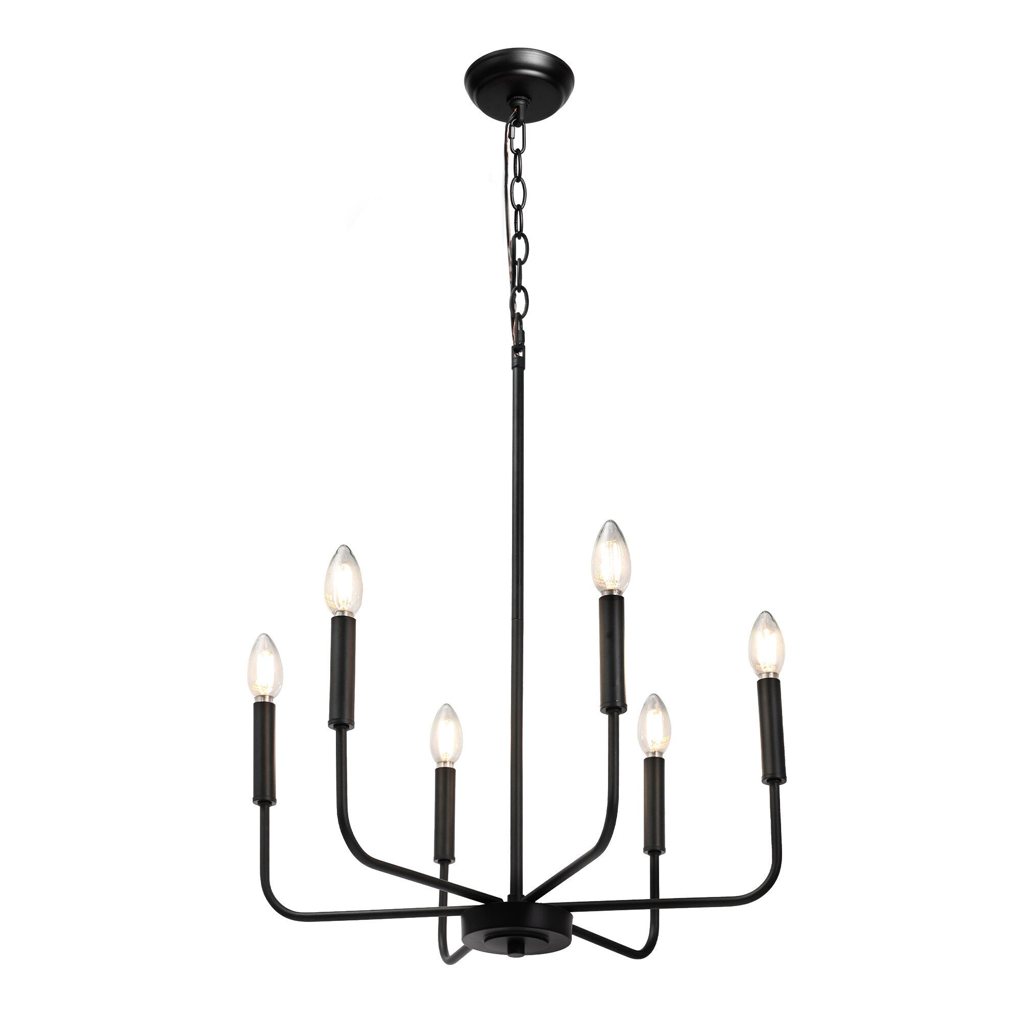 Modern Black Candlestick Chandelier - Cueteks