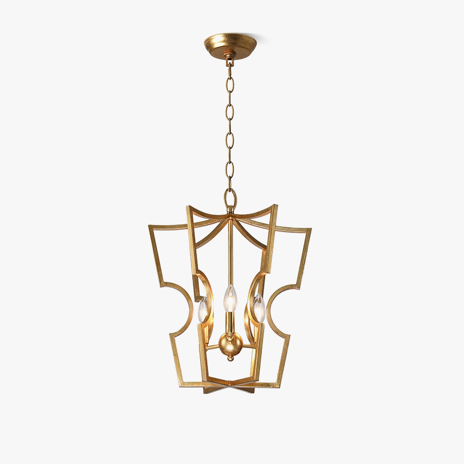 Rustic gold lantern chandelier - Cueteks