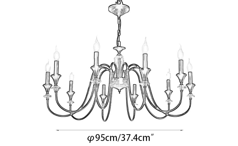 Vintage Iron Scroll Chandelier - Cueteks