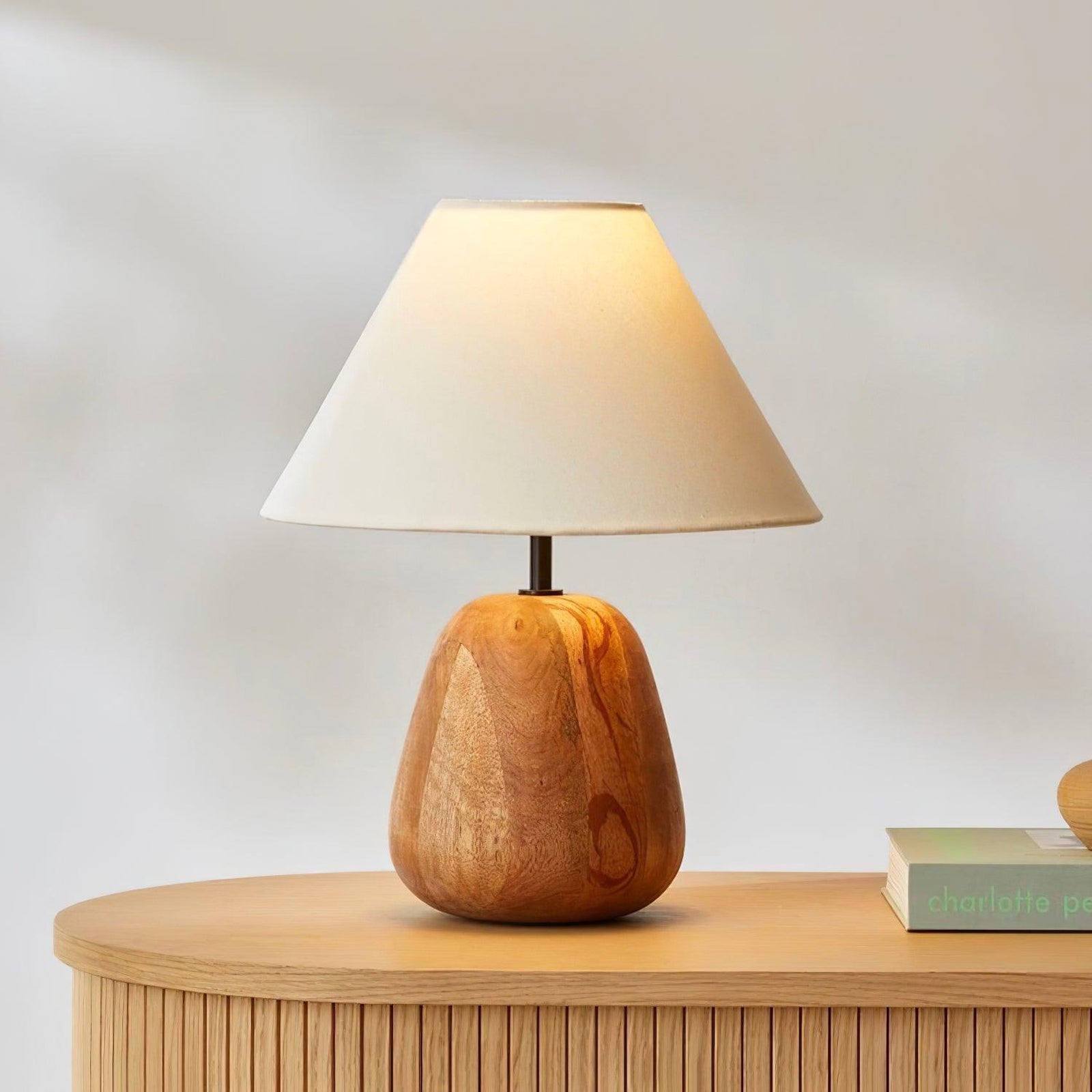 Grooved Country Wood Table Lamp - Cueteks