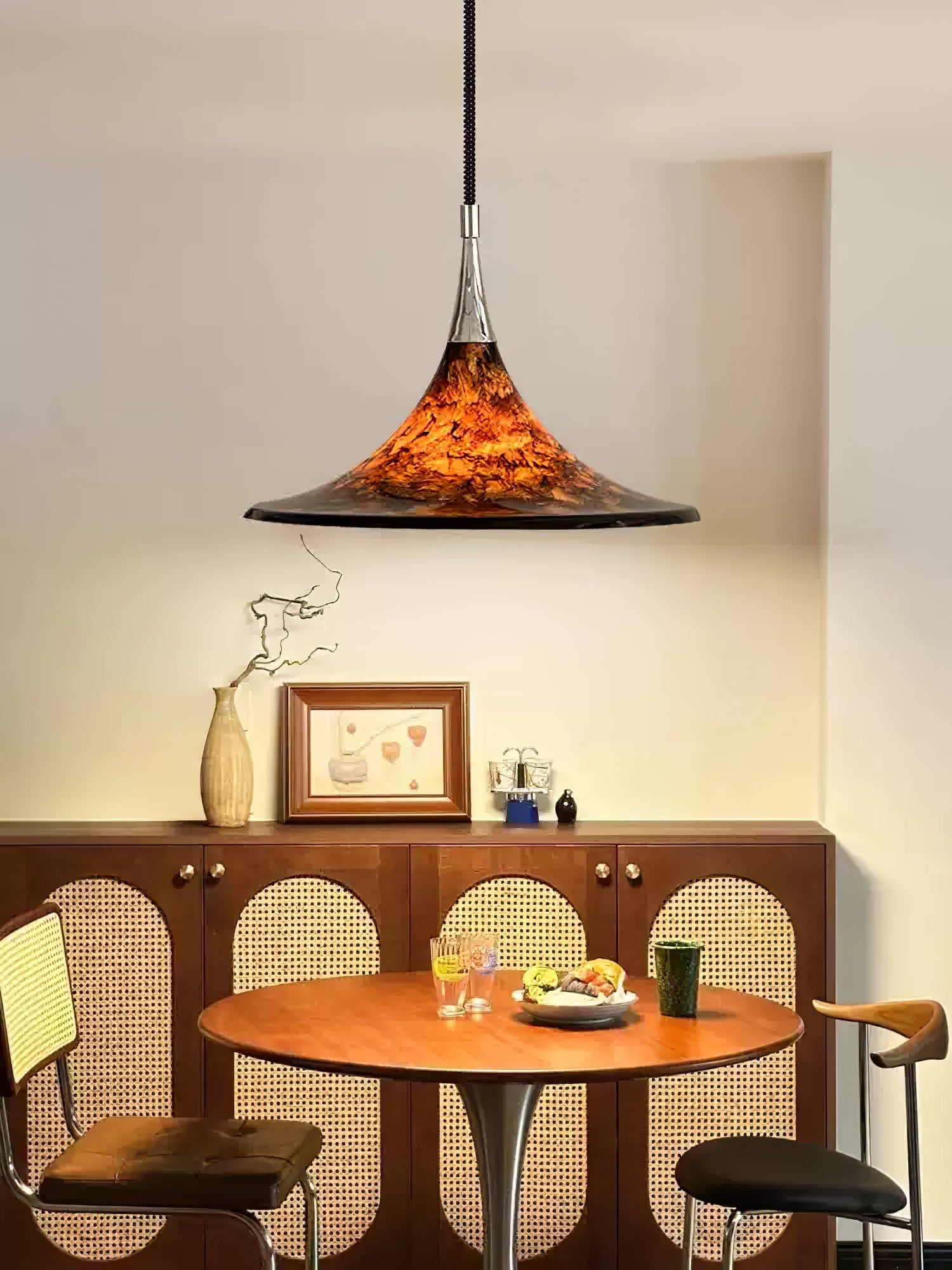 Vintage painted adjustable Pendant Light - Cueteks