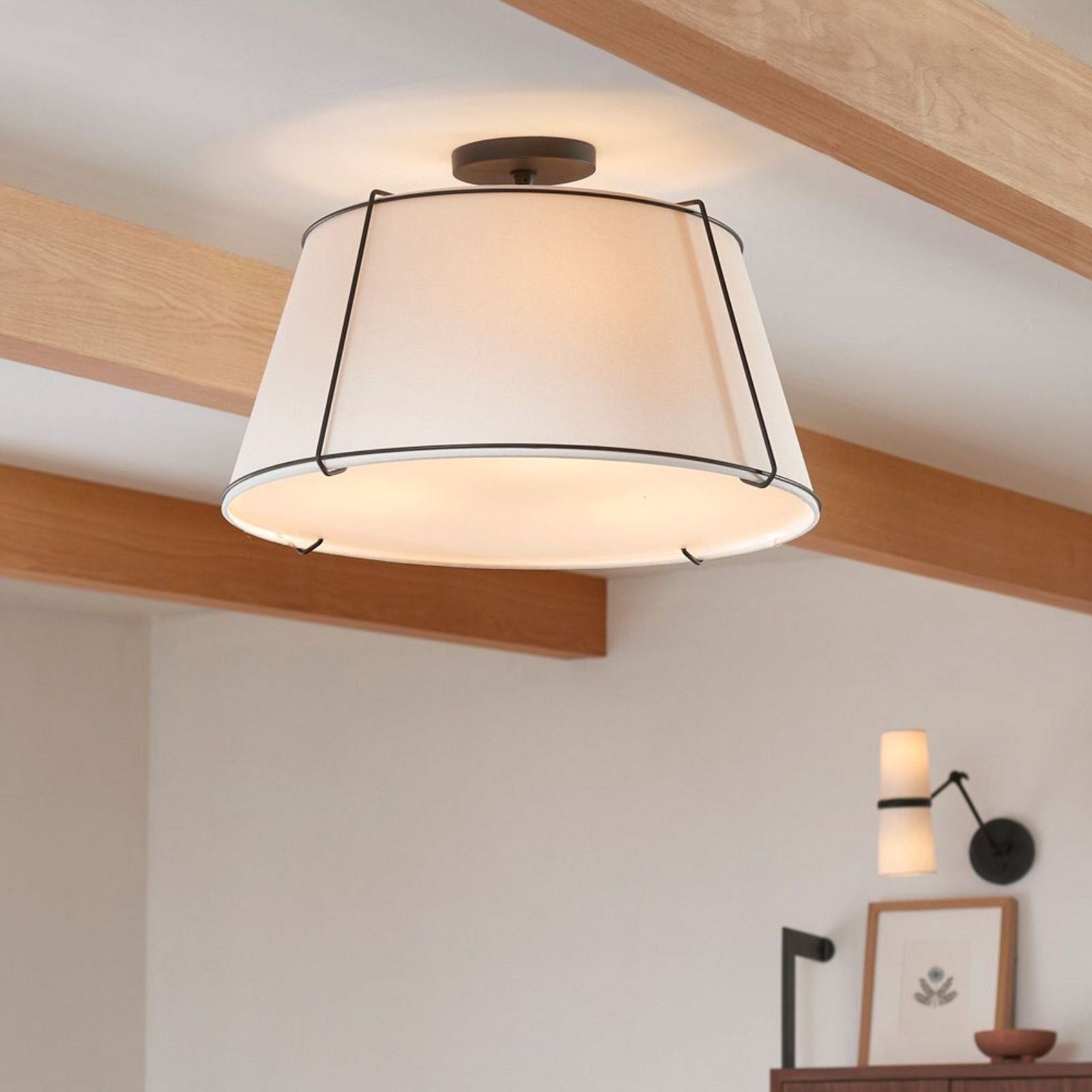 Gold Conical Semi-Flush Lise Ceiling Light - Cueteks