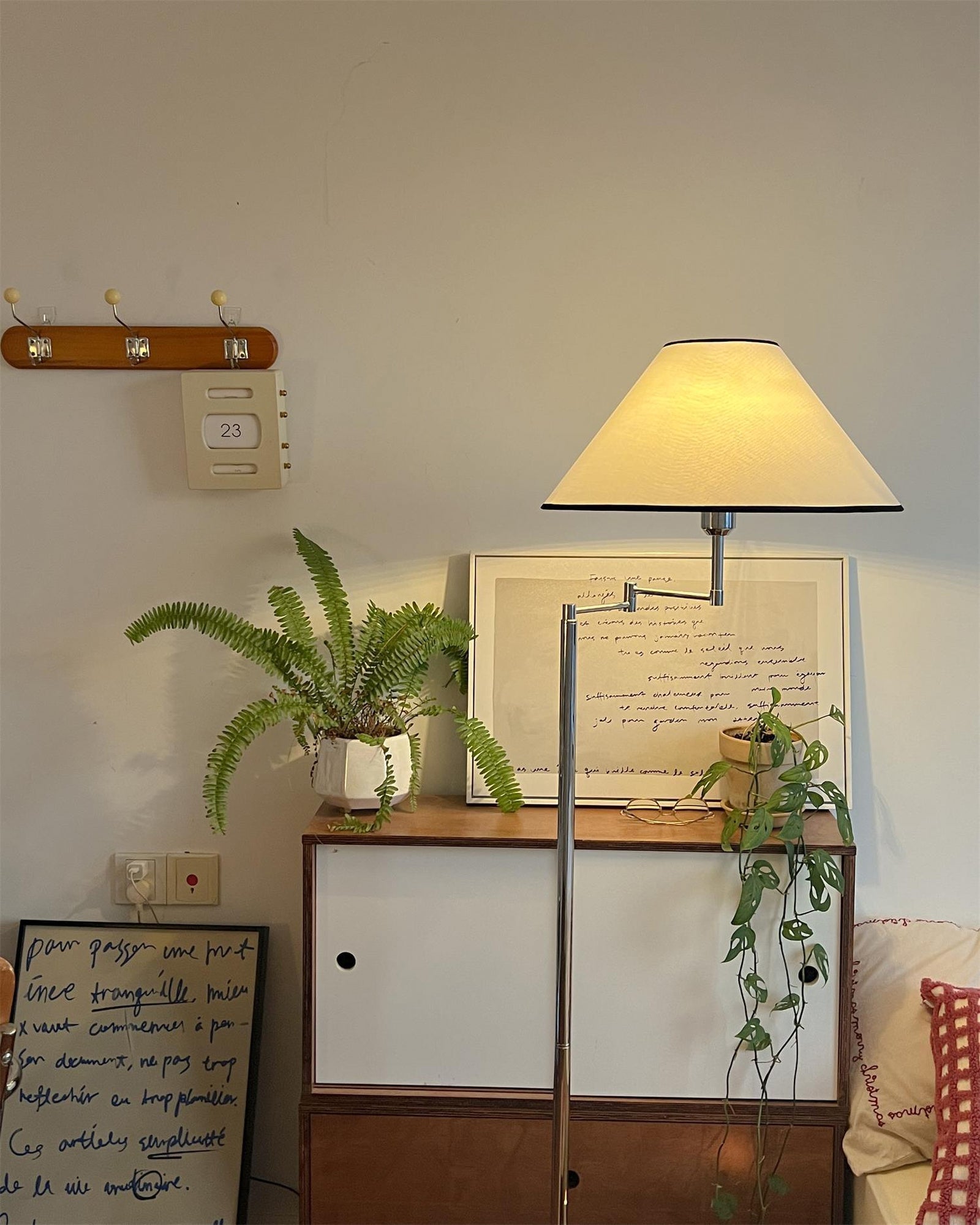 Contemporary Chrome Swing Arm Floor Lamp - Cueteks