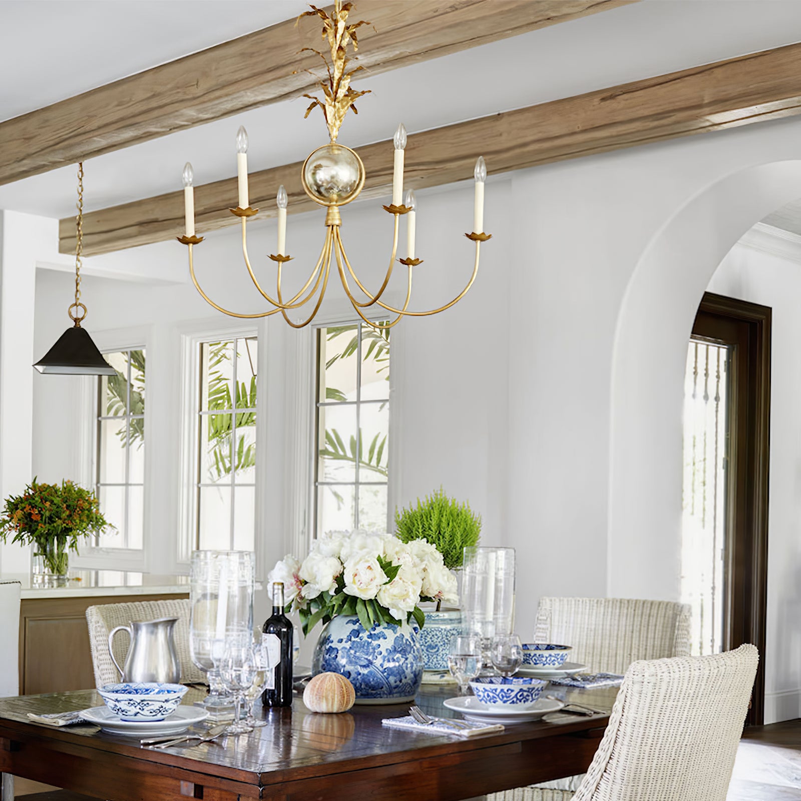 vintage gold leaf Gramercy chandelier - Cueteks