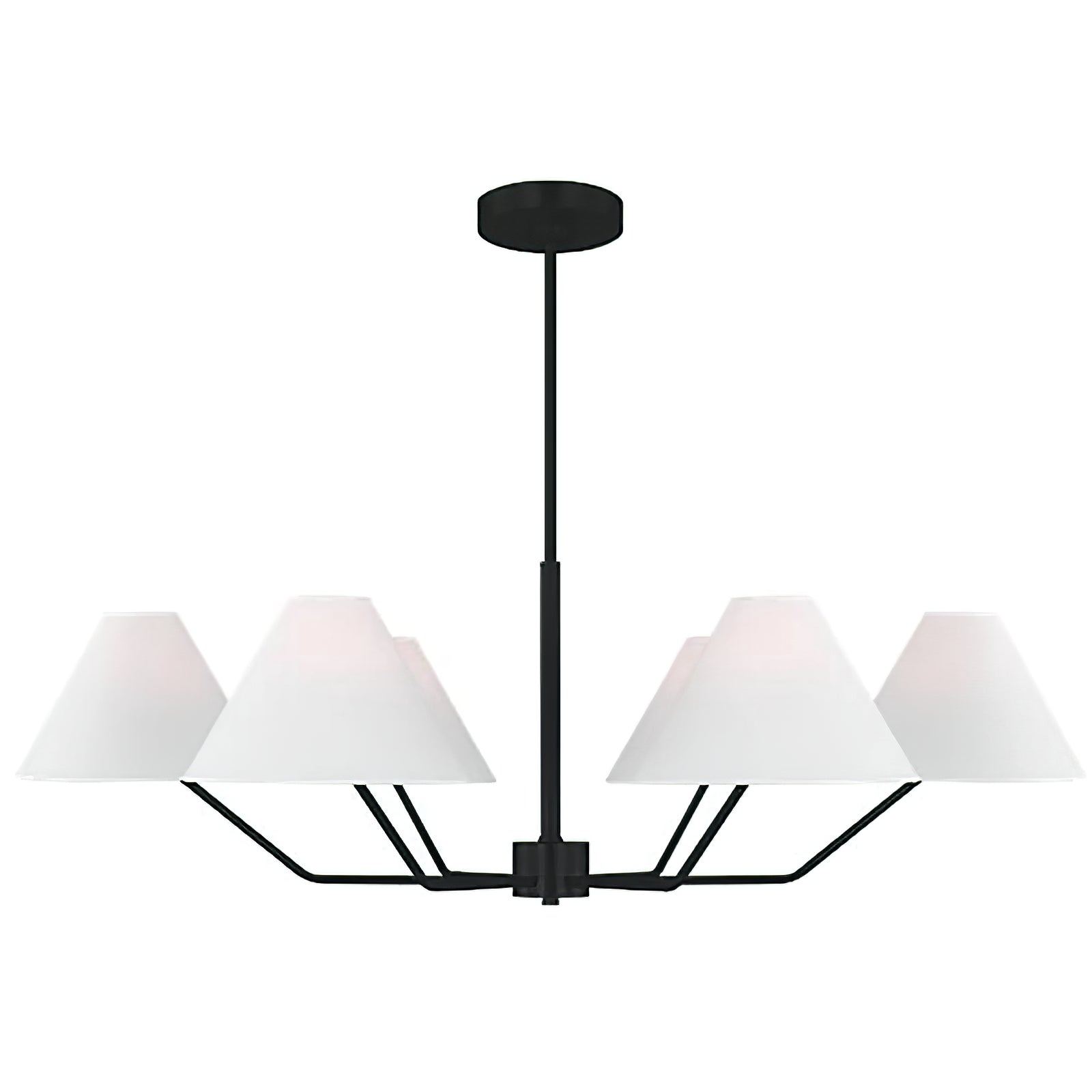 Minimalist Black Fabric Shade Chandelier - Cueteks