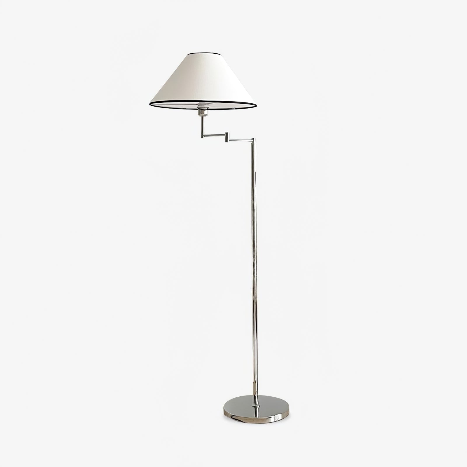 Contemporary Chrome Swing Arm Floor Lamp - Cueteks