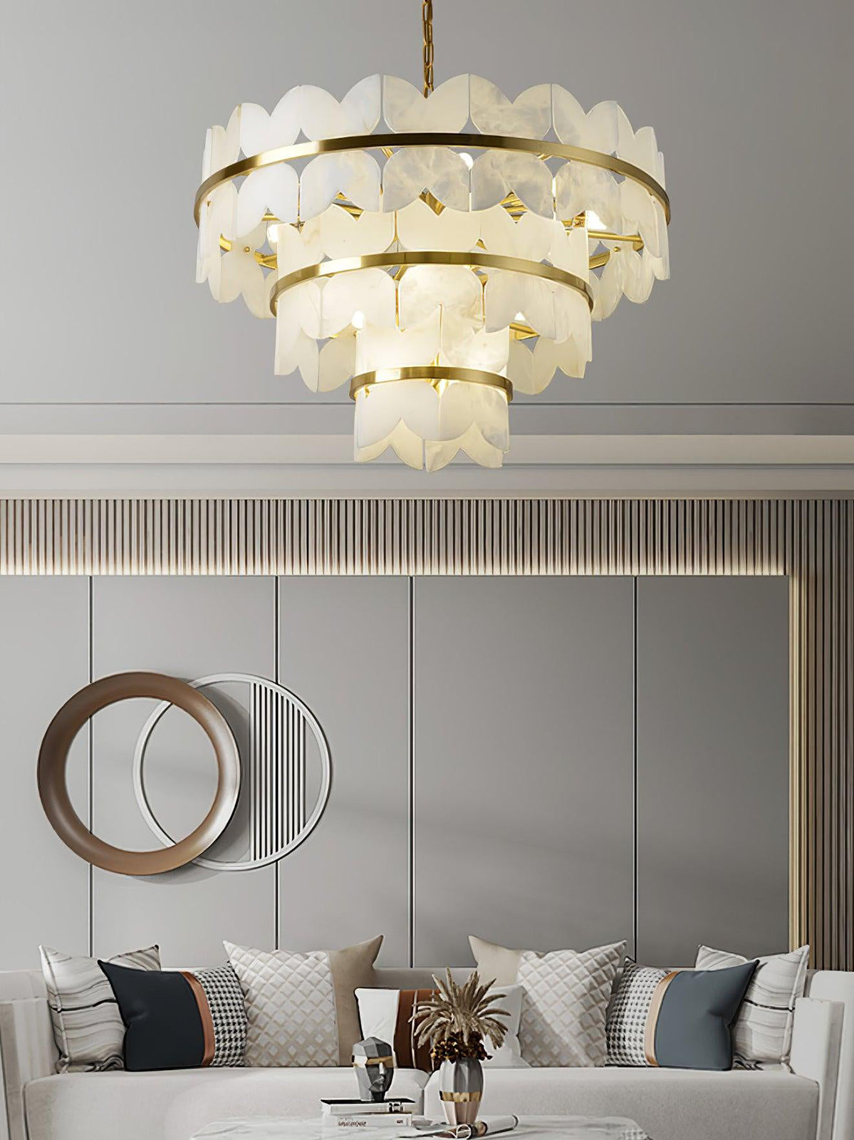 Patanga Alabaster Butterfly Chandelier - Cueteks