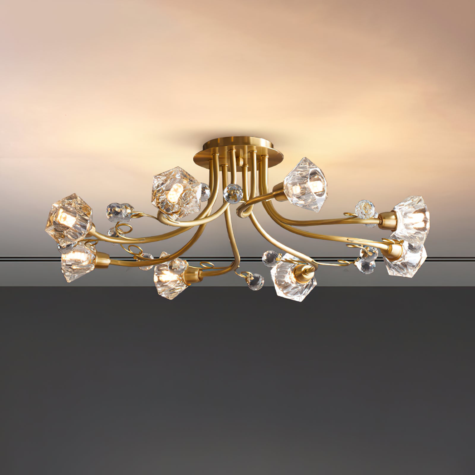 8-head flower ceiling lamp - Cueteks