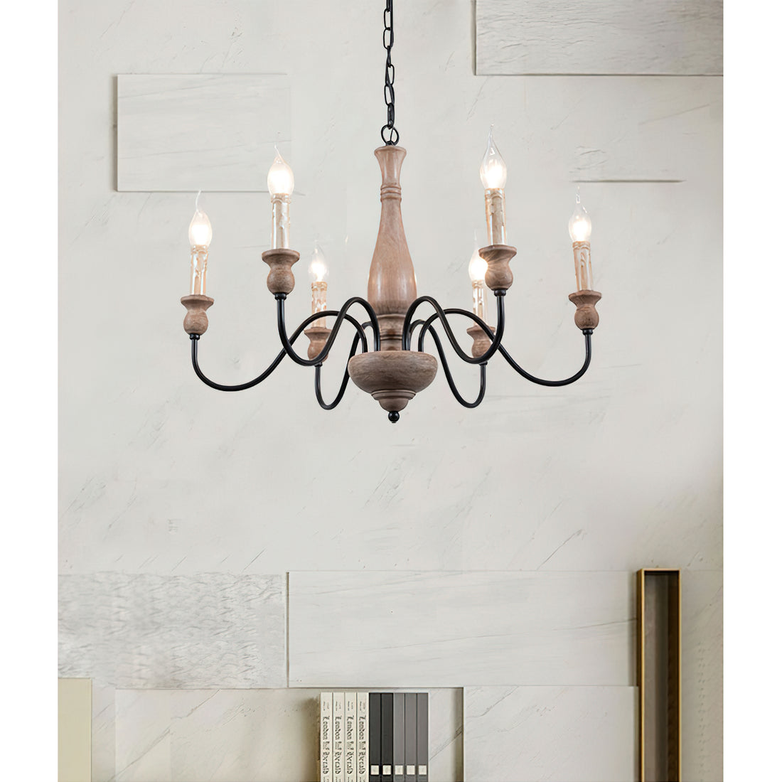 Rustic Farmhouse Candlestick Chandelier - Cueteks