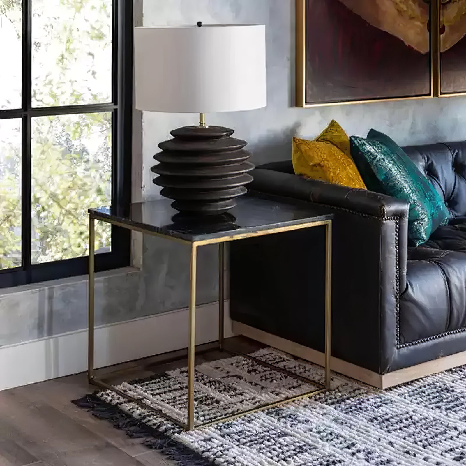 Modern Accordion Round Table Lamp - Cueteks