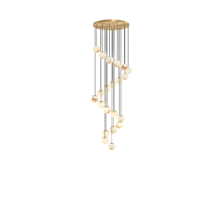 Luxury Multi-Globe Alabaster Pendant Light - Cueteks
