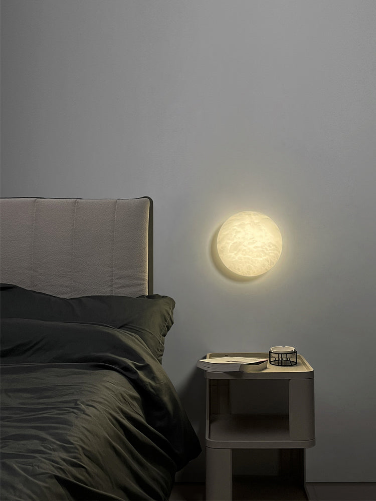 Lunar Glow Alabaster Wall Light - Cueteks