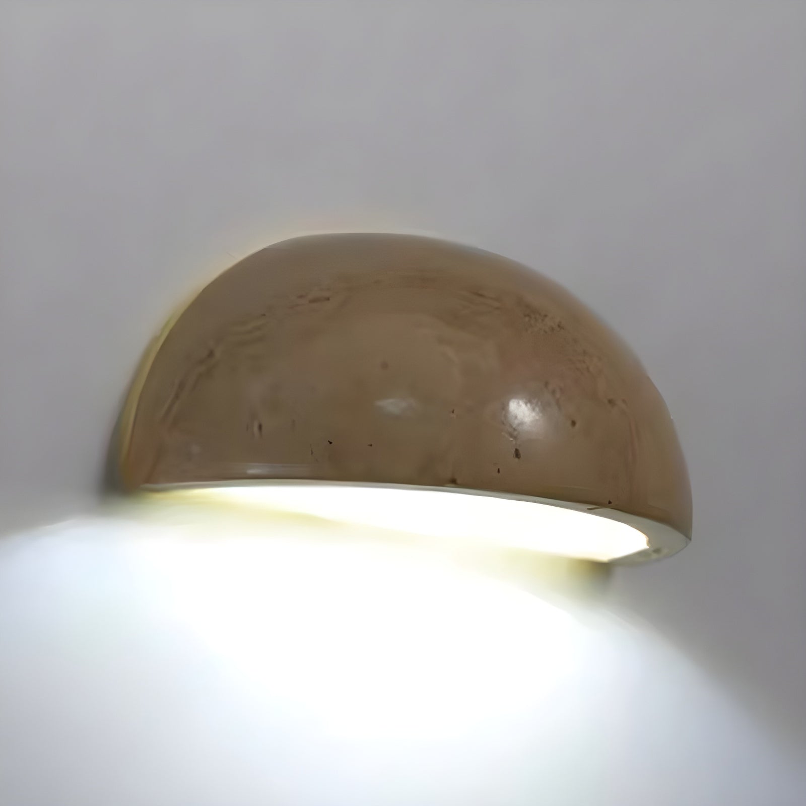 Mid-Century Semi-Circle Stone Wall Lamp - Cueteks