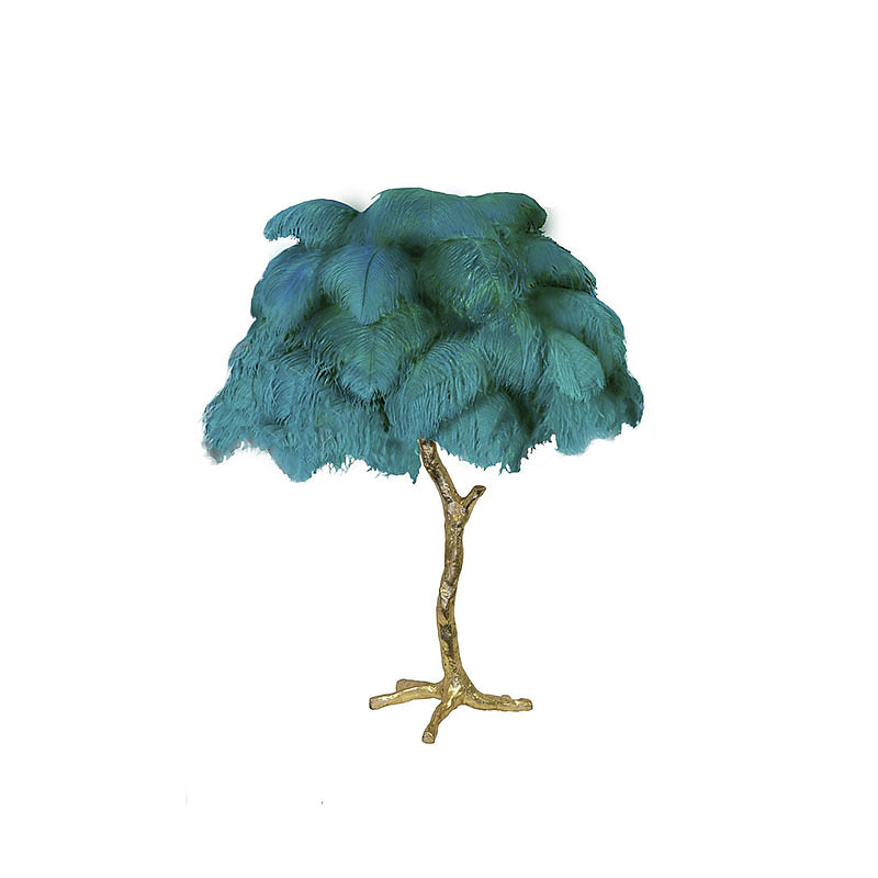 Colorful Ostrich Feather Table Lamp - Cueteks