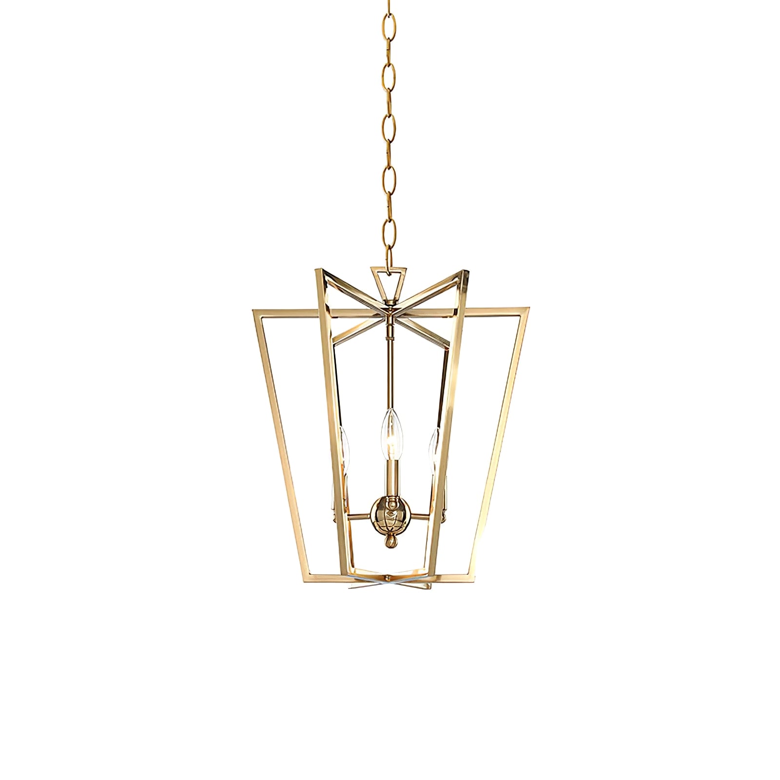 Frame gold cage chandelier - Cueteks