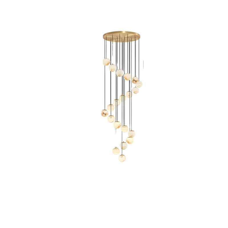 Luxury Multi-Globe Alabaster Pendant Light - Cueteks