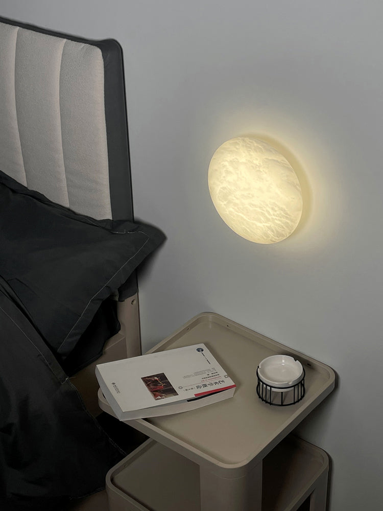 Lunar Glow Alabaster Wall Light - Cueteks