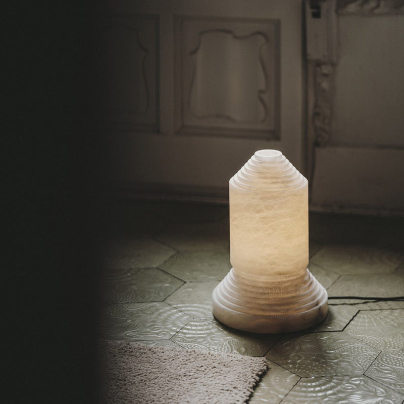 Alabaster Pyramid Table Light - Cueteks